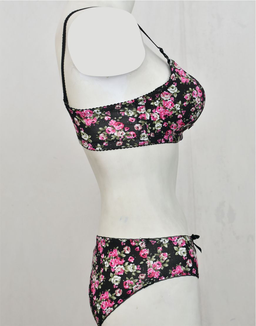 Spring Flowers Padded Bra Panty Set