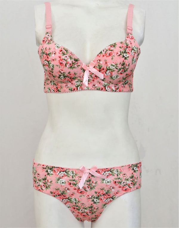 Spring Flowers Padded Bra Panty Set