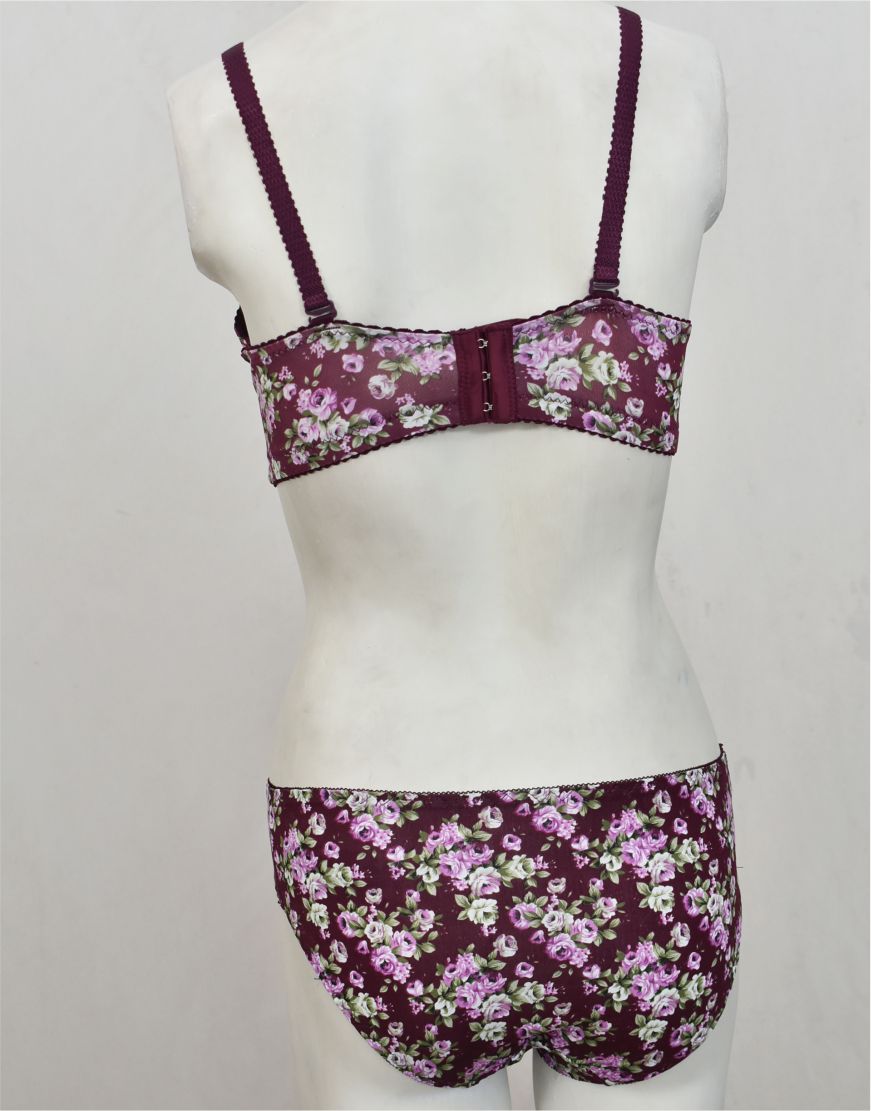 Spring Flowers Padded Bra Panty Set