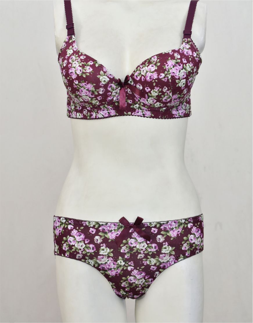 Spring Flowers Padded Bra Panty Set