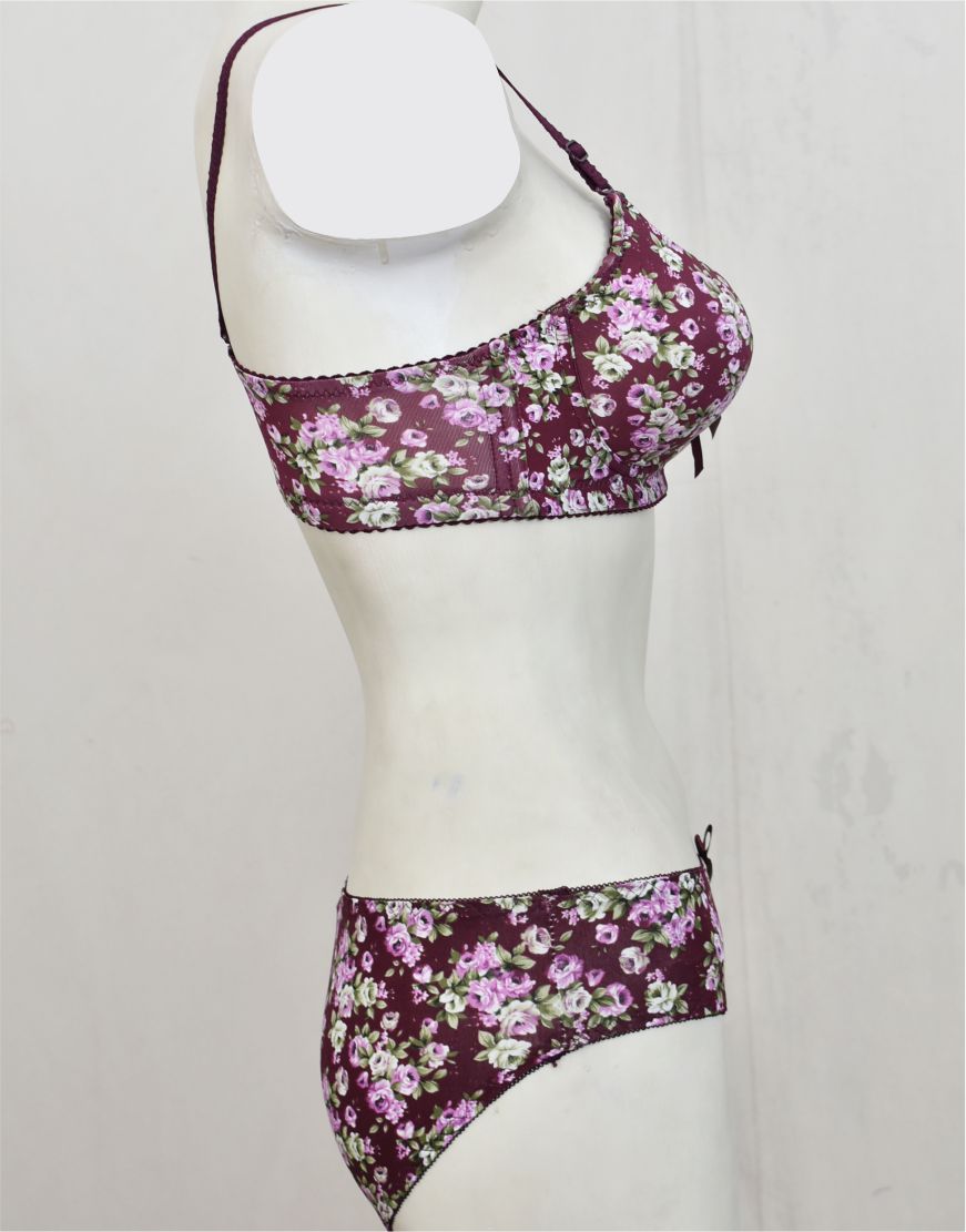 Spring Flowers Padded Bra Panty Set