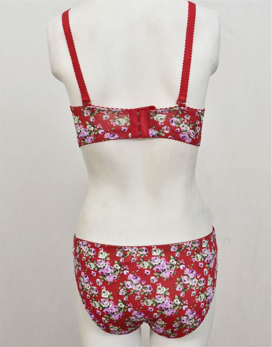 Spring Flowers Padded Bra Panty Set