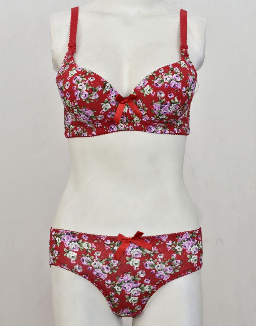 Spring Flowers Padded Bra Panty Set