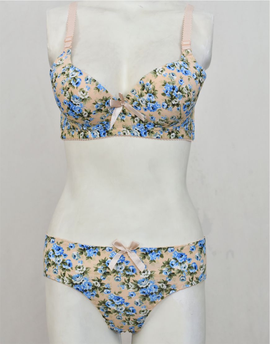 Spring Flowers Padded Bra Panty Set