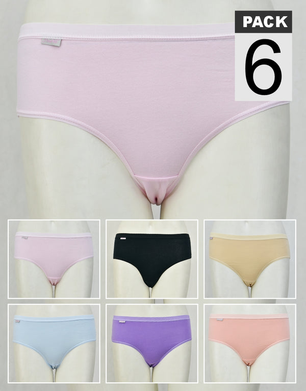 Pack of 6 Ultra Soft High Cut Briefs HC07