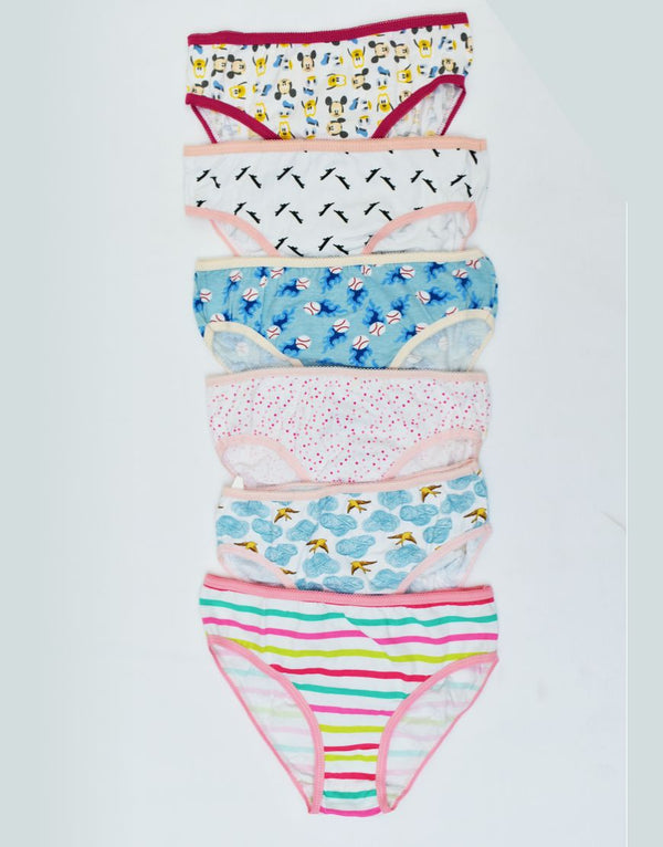 Pack of 6 Random Panties for Girls (Kids)