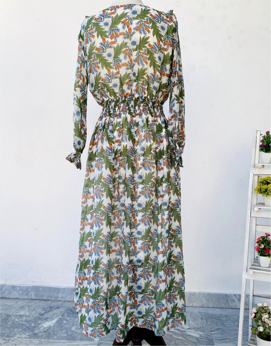 Chiffon Floral Print Maxi With Lining