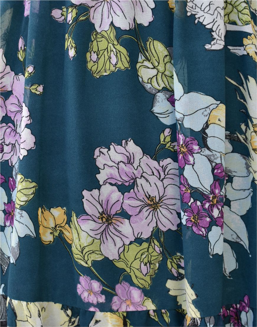 Chiffon Floral Print Maxi With Lining