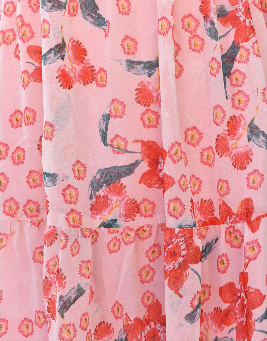 Chiffon Floral Print Maxi With Lining