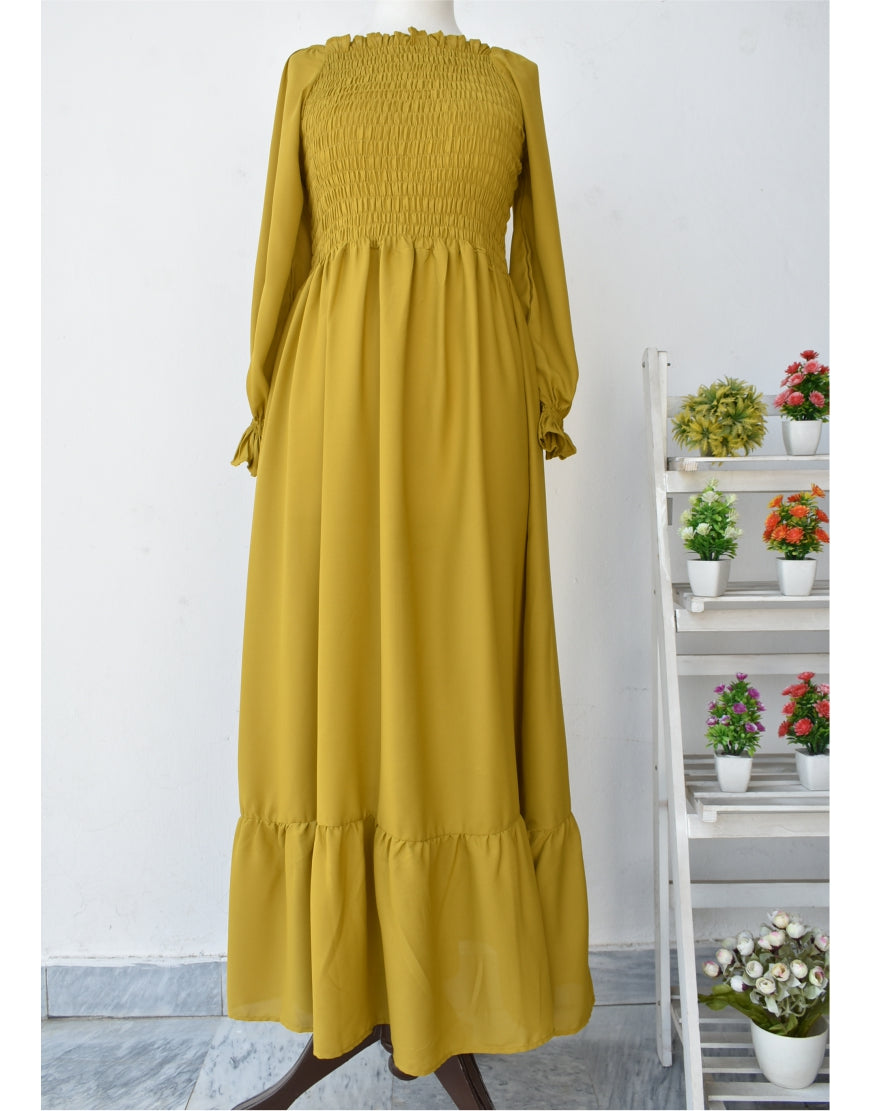 Plain Smoked Georgette Maxi