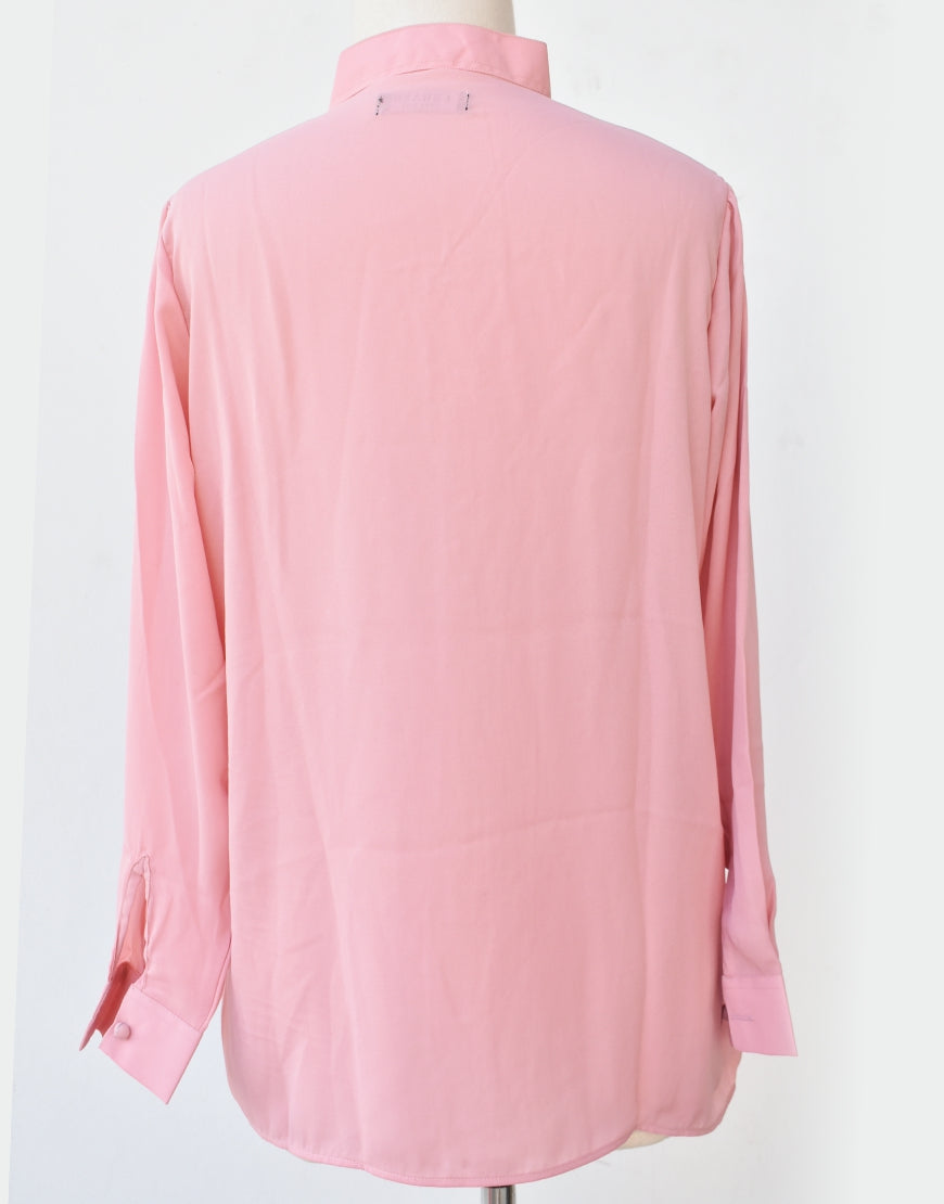Pink Shirt and Floral Print Skirt with Lining (Chain Belt included)