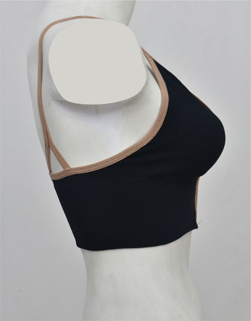 Front Zipper Crop Top Bra