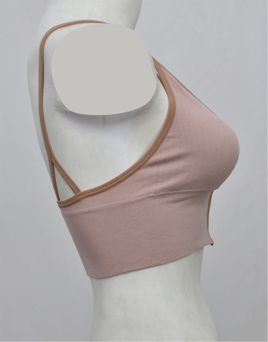 Front Zipper Crop Top Bra