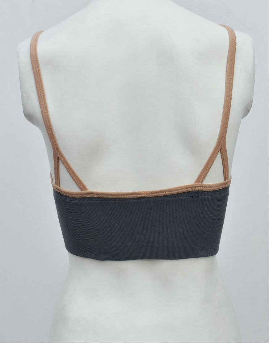 Front Zipper Crop Top Bra