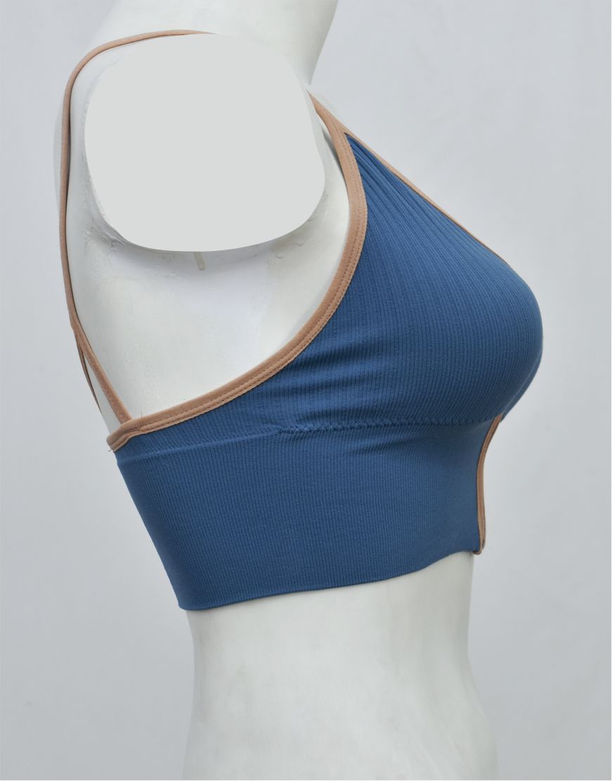 Front Zipper Crop Top Bra