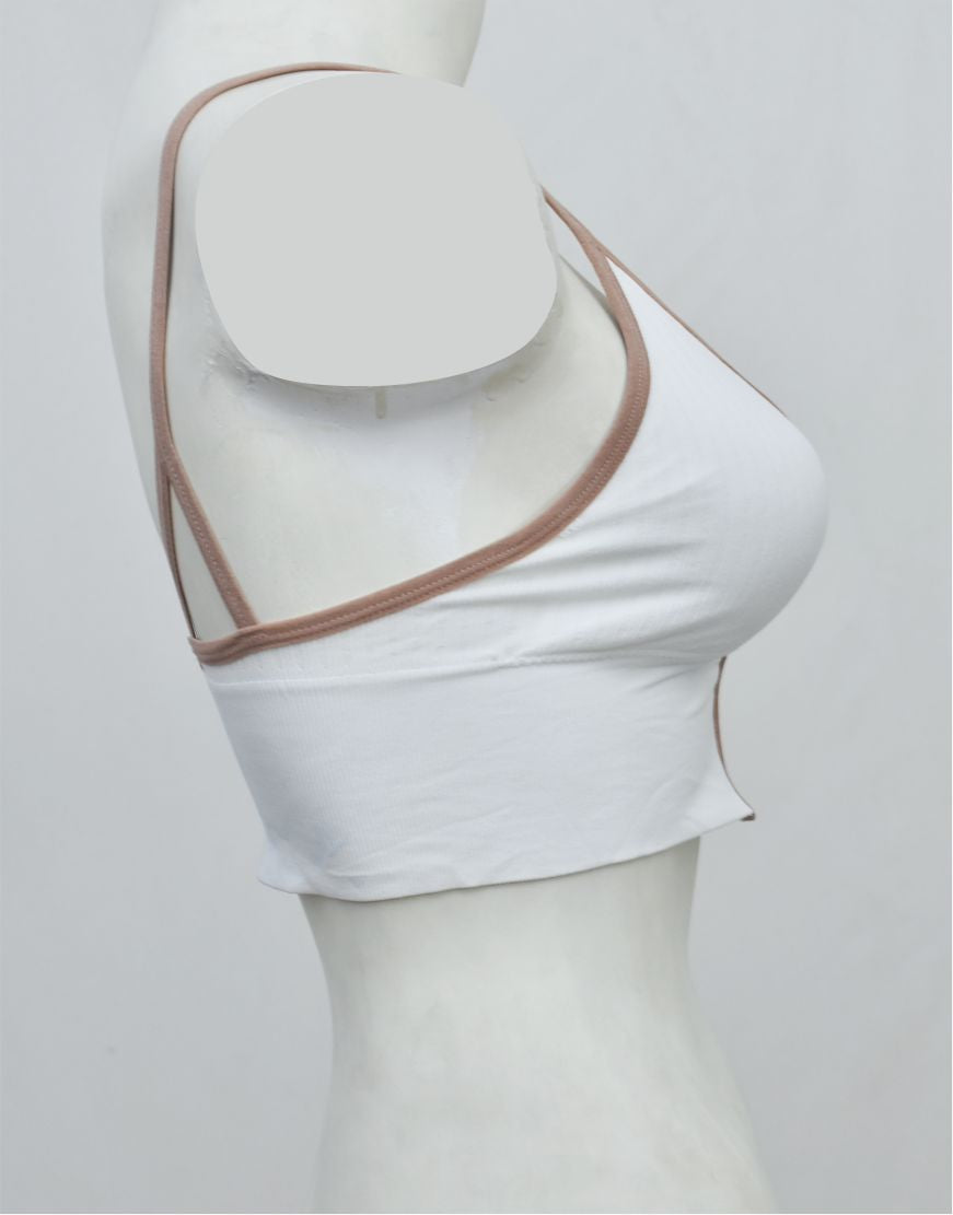 Front Zipper Crop Top Bra