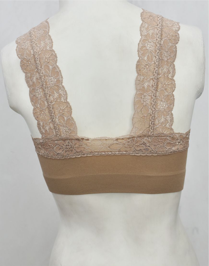 Fancy Lace Stretchable Blouse Bra with Removable Pads