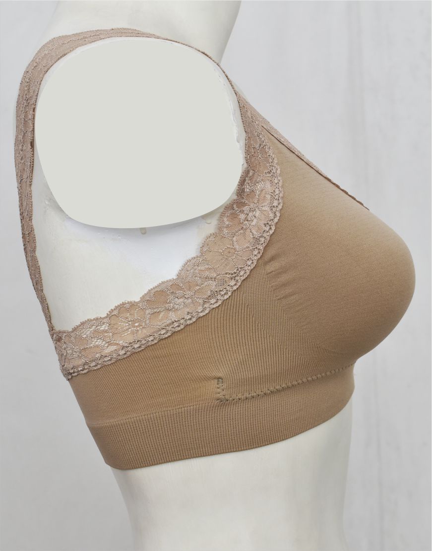 Fancy Lace Stretchable Blouse Bra with Removable Pads