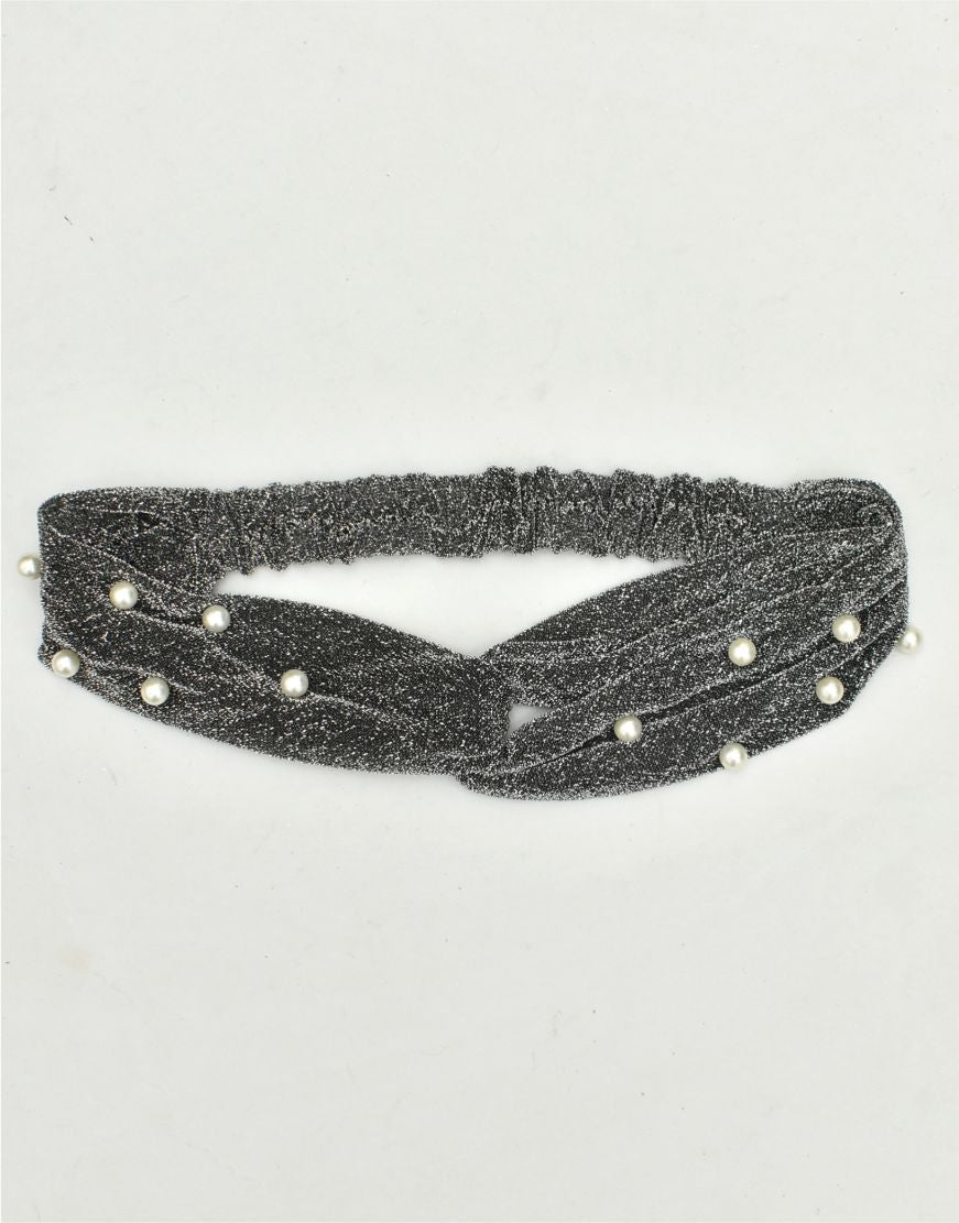 Turban Style Stretchable Pearl Studded Headband
