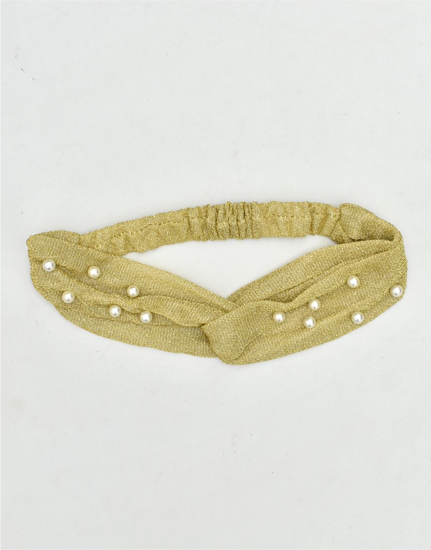 Turban Style Stretchable Pearl Studded Headband