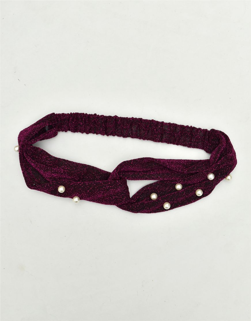Turban Style Stretchable Pearl Studded Headband