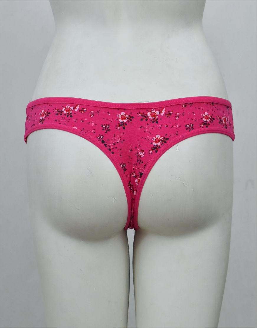 Floral Print Stretchable Cotton Thong Panty (Waist: 26" to 38")