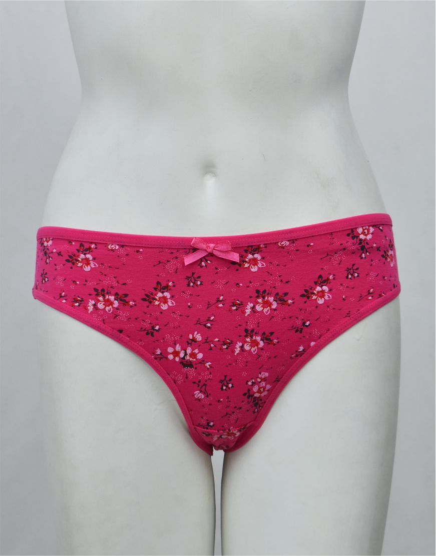 Floral Print Stretchable Cotton Thong Panty (Waist: 26" to 38")