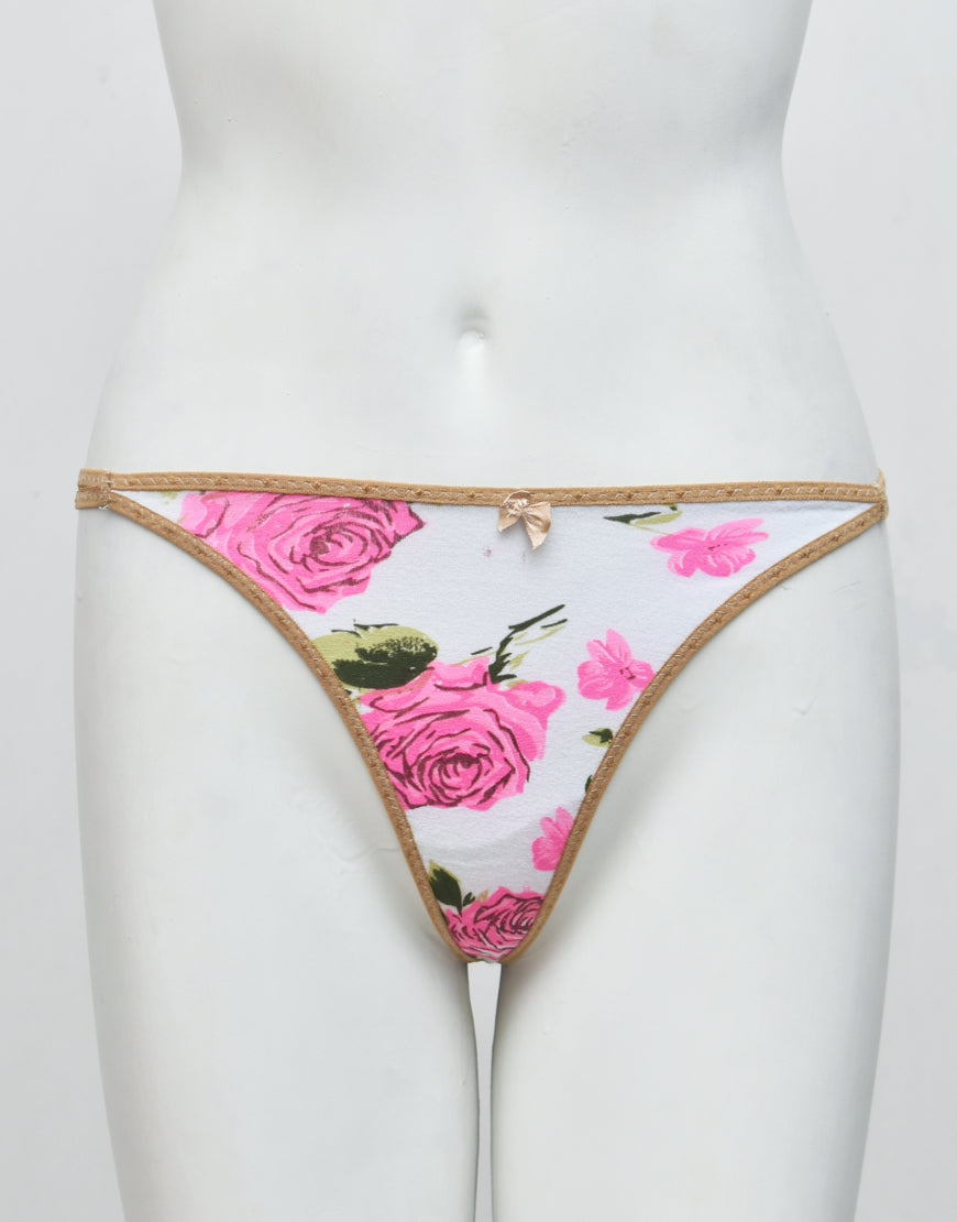 Floral Print Thong Panty