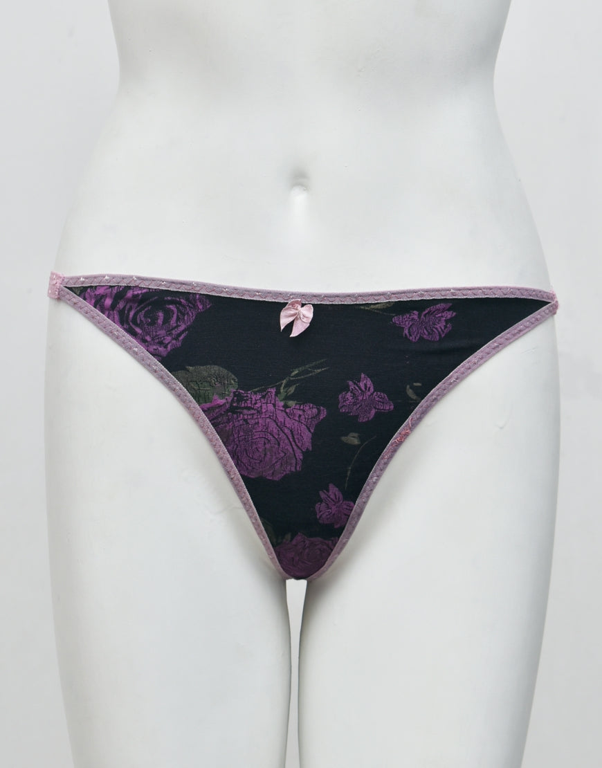 Floral Print Thong Panty