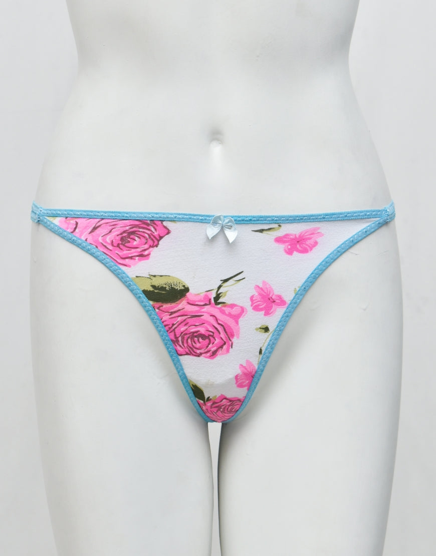 Floral Print Thong Panty