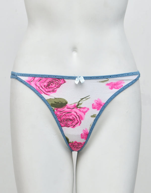 Floral Print Thong Panty